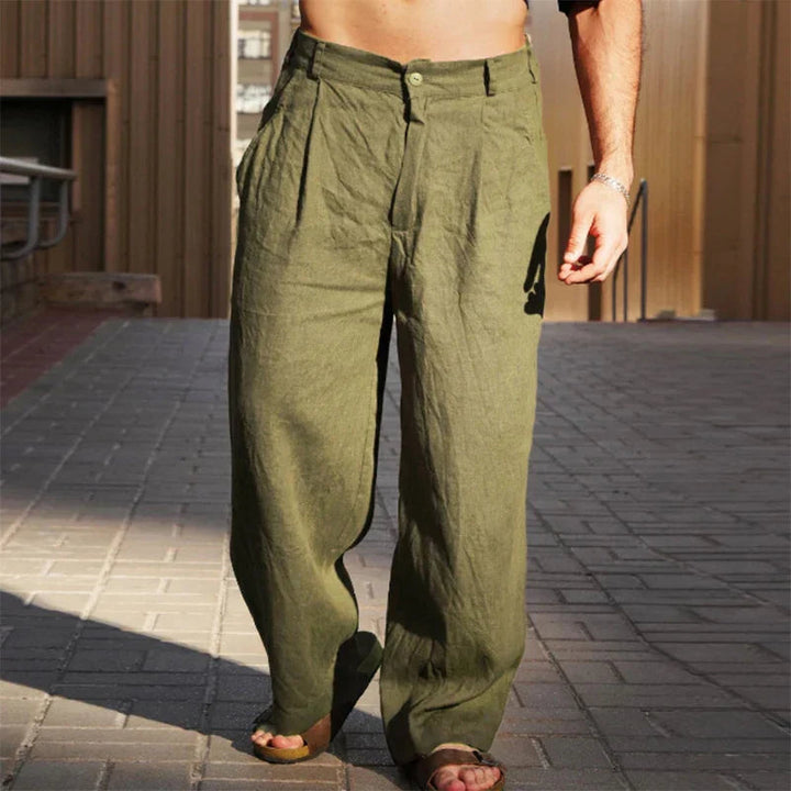 Mike – Wide Linen Trousers