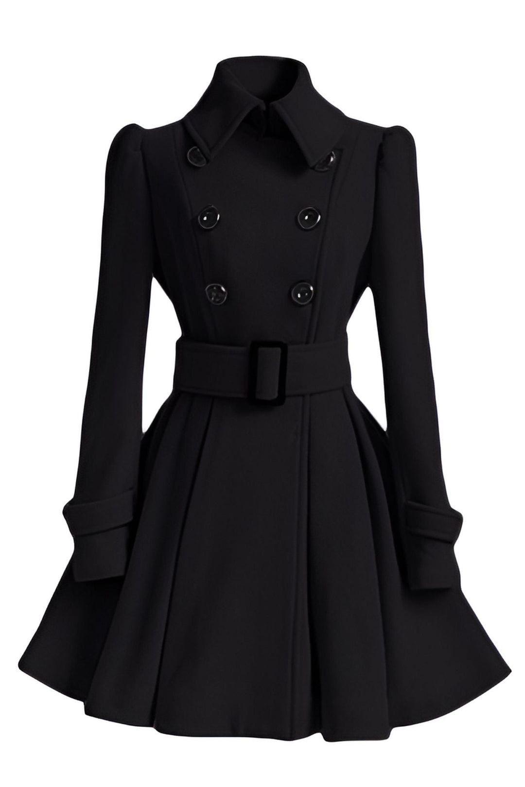Double breasted women's coat with belt