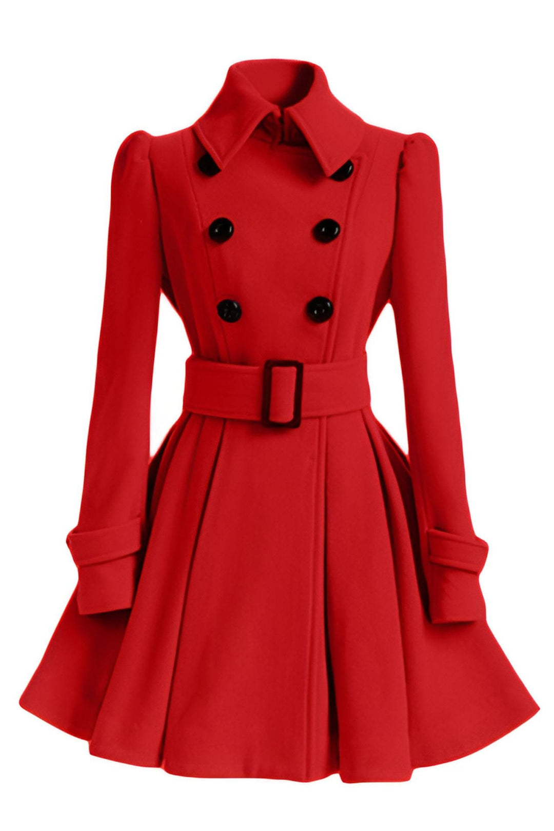 Double breasted women's coat with belt