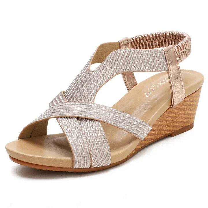 Octavia – Elastic Wedge Sandals