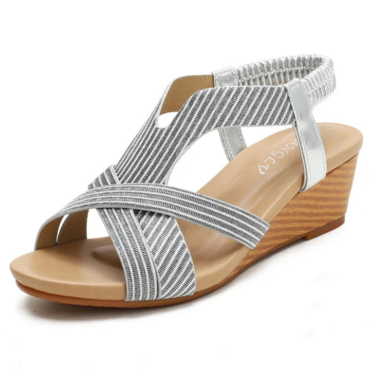 Octavia – Elastic Wedge Sandals