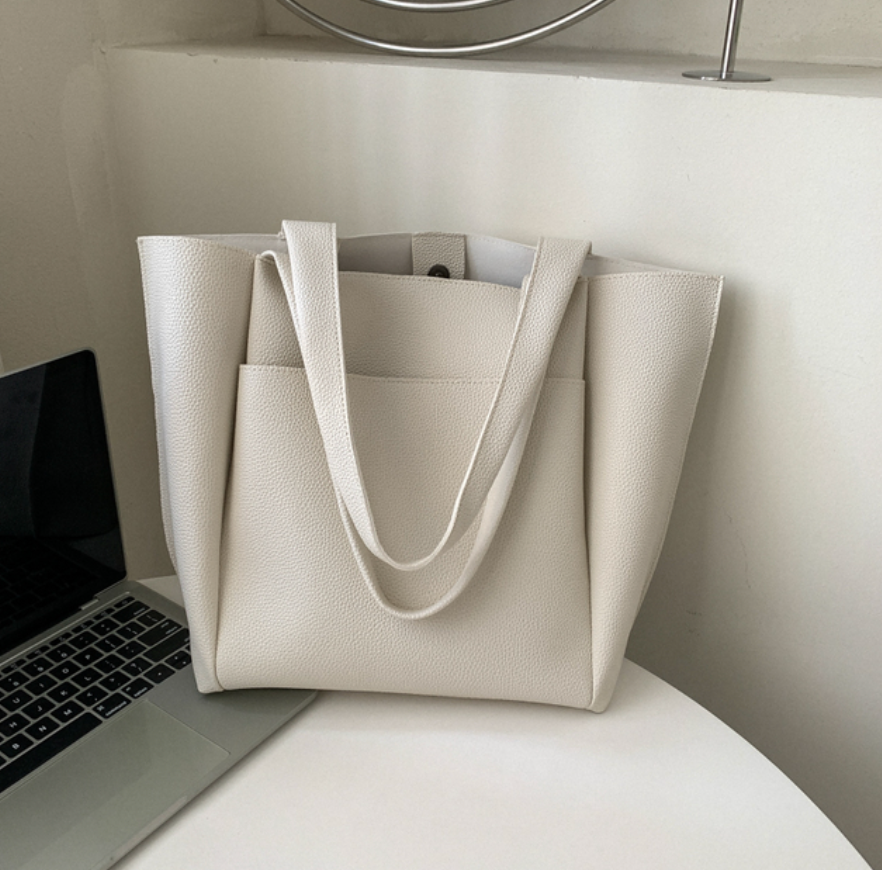 Women's Leather Shoulder Tote  Bag - Luxe Ethical Spacious Versatile