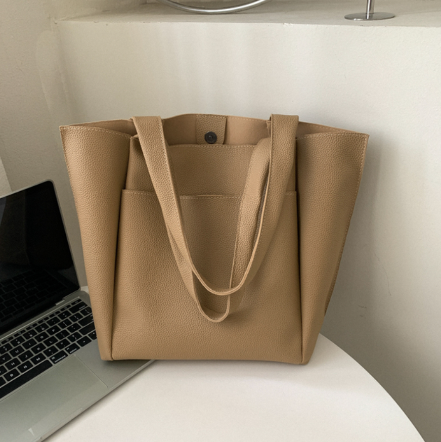 Women's Leather Shoulder Tote  Bag - Luxe Ethical Spacious Versatile