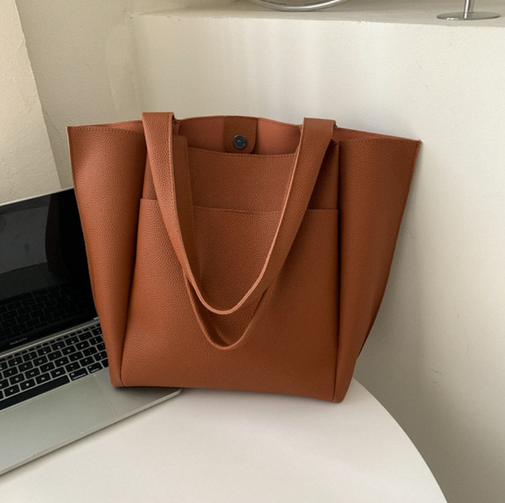 Women's Leather Shoulder Tote  Bag - Luxe Ethical Spacious Versatile