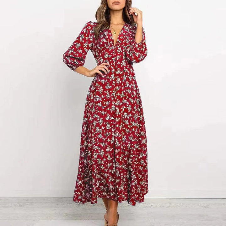 Isabella™ - V-neck Floral Dress