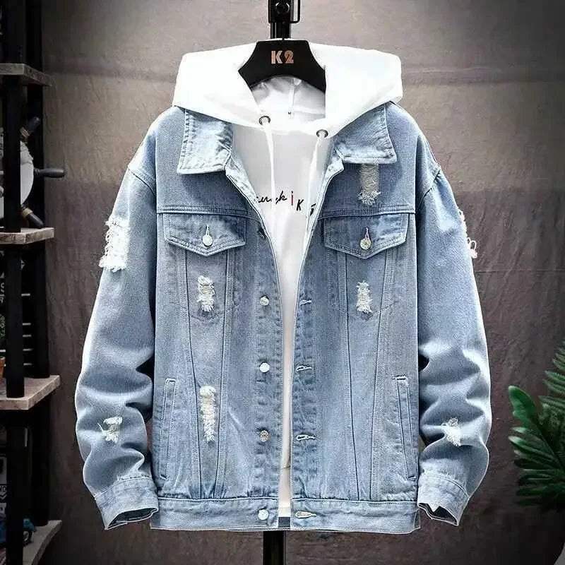 SHOREDITCH FRAY-EDGE JEAN JACKET