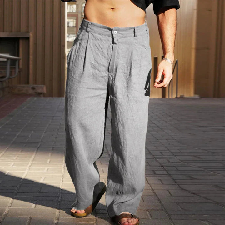 Mike – Wide Linen Trousers