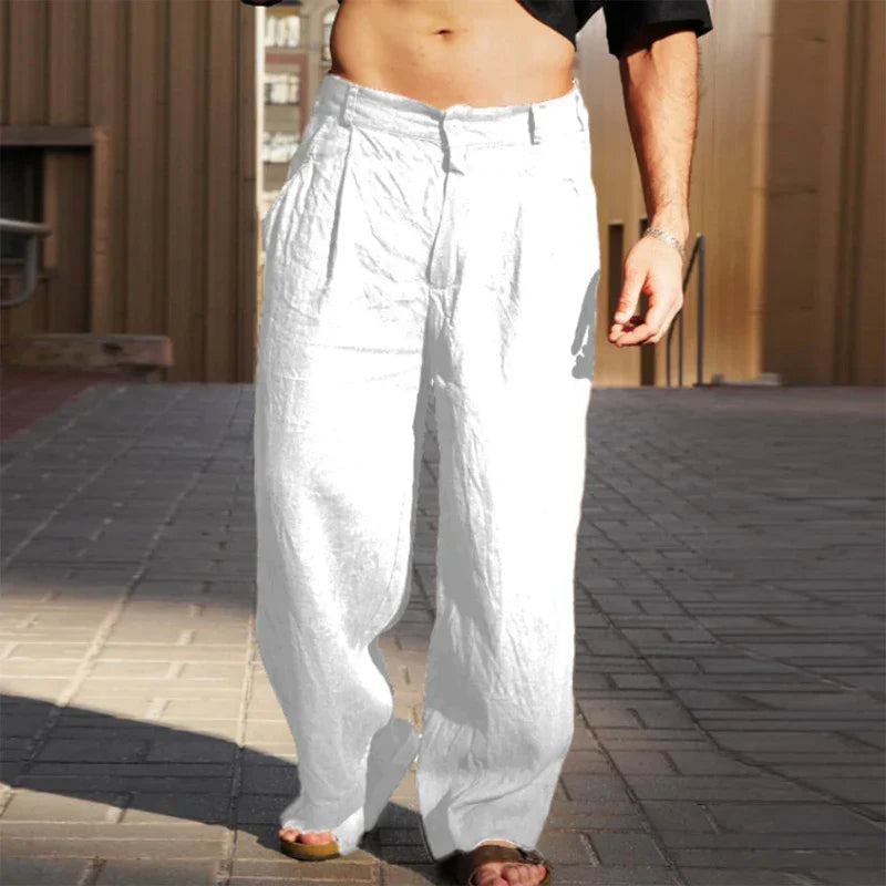 Mike – Wide Linen Trousers
