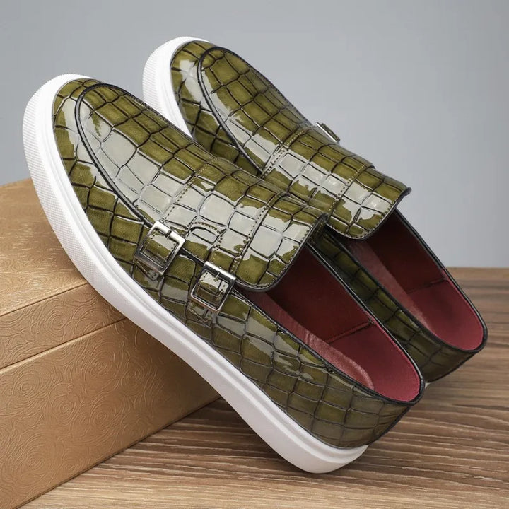 FERRARO ALLIGATOR LEATHER MONK STRAP SHOE