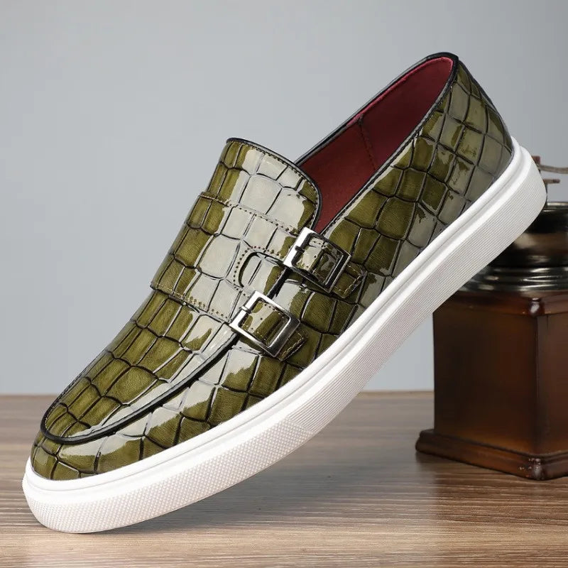 FERRARO ALLIGATOR LEATHER MONK STRAP SHOE
