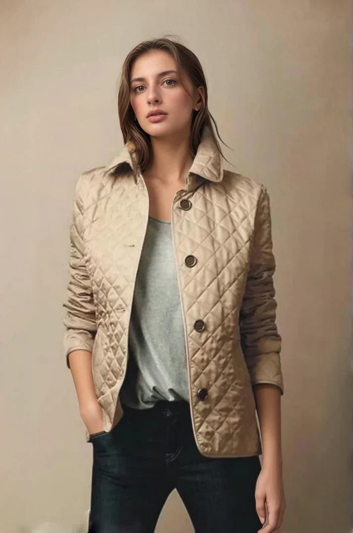Stylish Quilted Jacket - Classic Button-Up Design with Lightweight Warmth