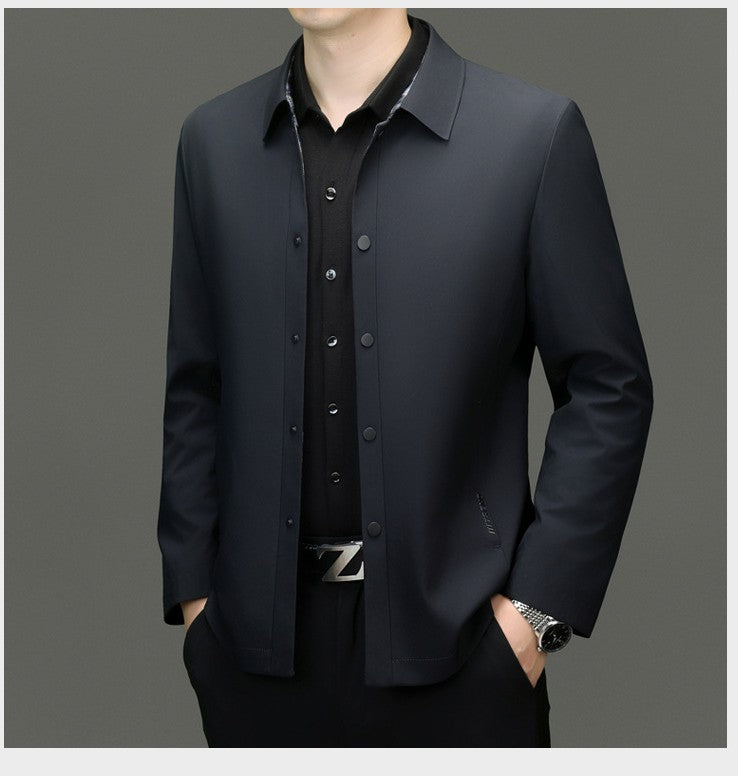Lightweight single breasted down jacket for men