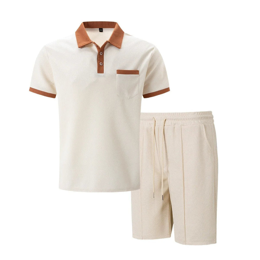 The Capri Cotton Set – Vintage Polo & Shorts Co ord for Men