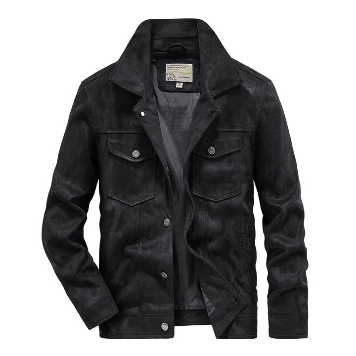The Vintage Suede Cargo Jacket for Men — Lightweight Outdoor Style