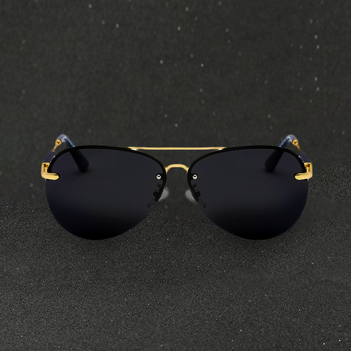 Black Polarized Aviator Sunglasses for Men