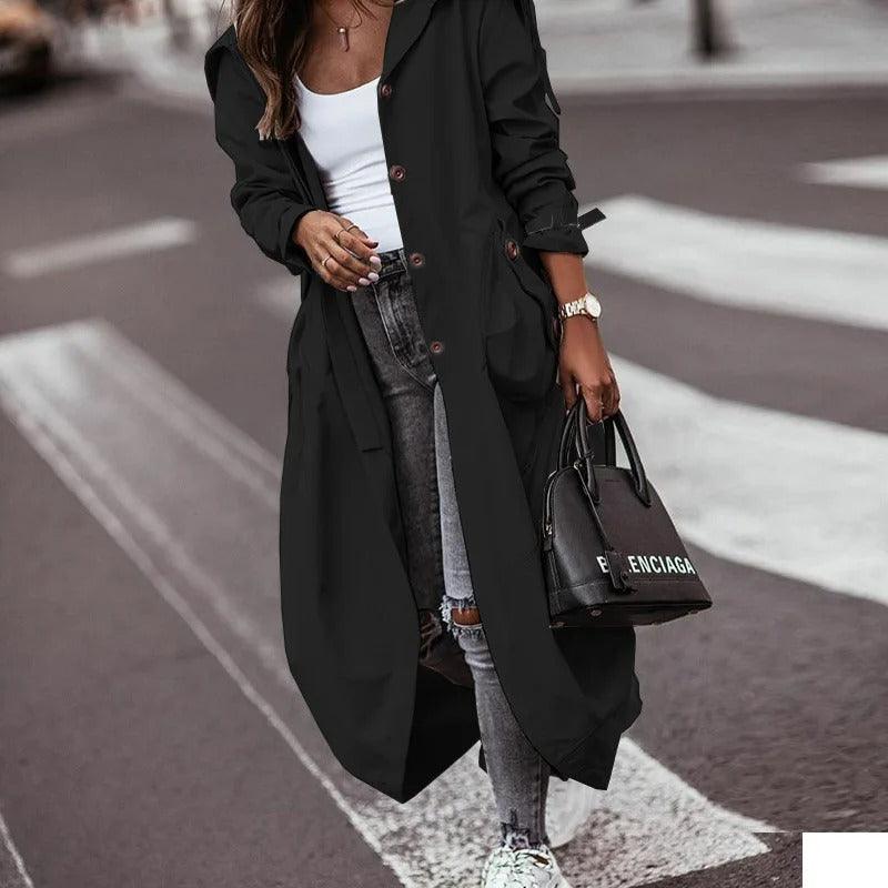 Elnara | Chic Long Waterproof Coat with Lightweight Design for Spring