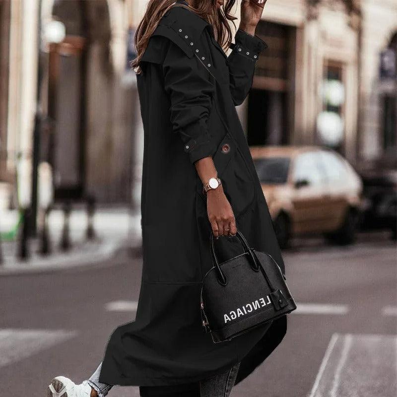 Elnara | Chic Long Waterproof Coat with Lightweight Design for Spring