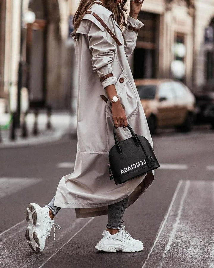 Elnara | Chic Long Waterproof Coat with Lightweight Design for Spring