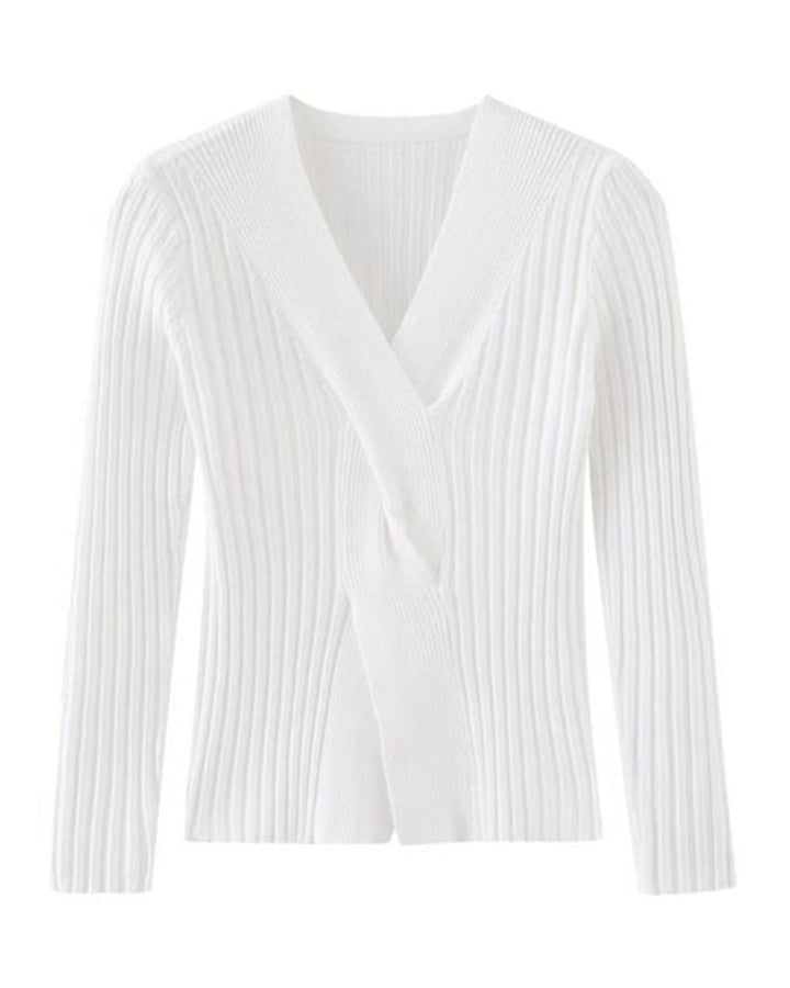 Fatima | Elegant Ribbed Wrap Sweater