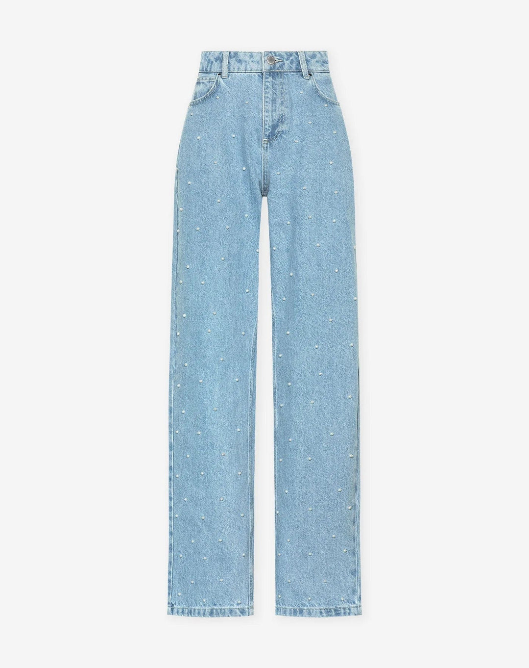 Women's Straight-Leg Jeans - Regular Waist - Embellished Stripe Detail - Classic Fit
