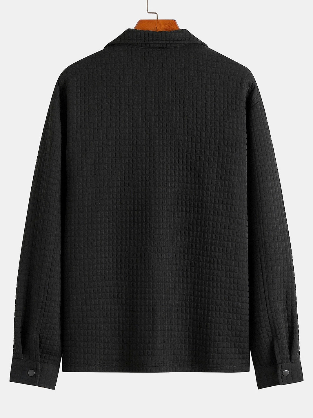 Men's quilted overshirt with jacquard pattern