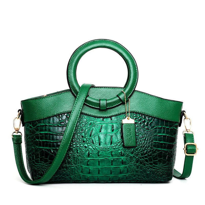 Women's Luxury Crocodile Motif Handbag - Spacious & Secure