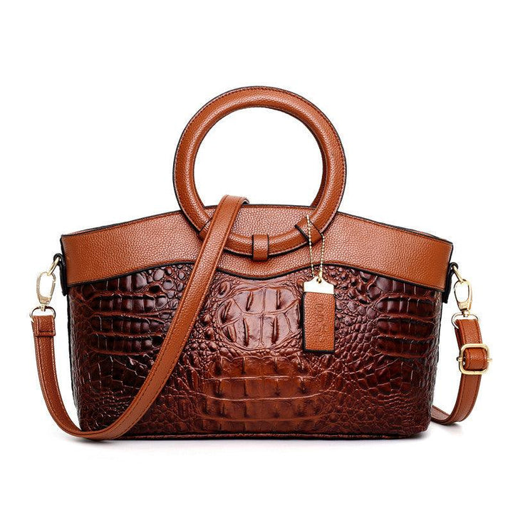 Women's Luxury Crocodile Motif Handbag - Spacious & Secure