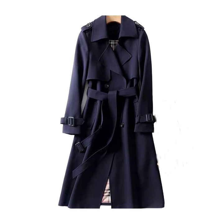 Women's Double Button Trench Coat - Classic Outerwear