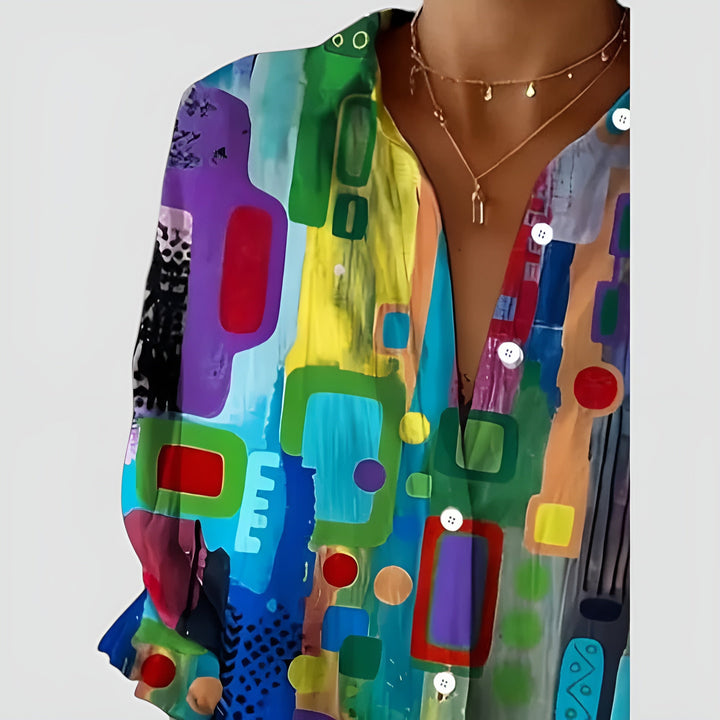 Elizabeth™ Blouse with Geometric Pattern