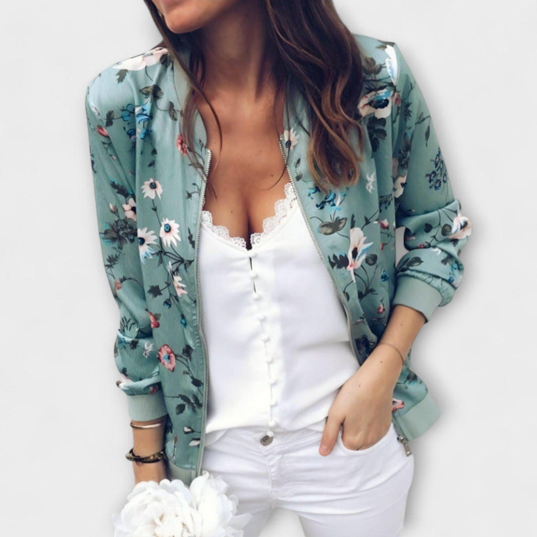 Katherine – Elegant floral-pattern bomber jacket