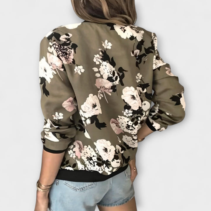 Katherine – Elegant floral-pattern bomber jacket