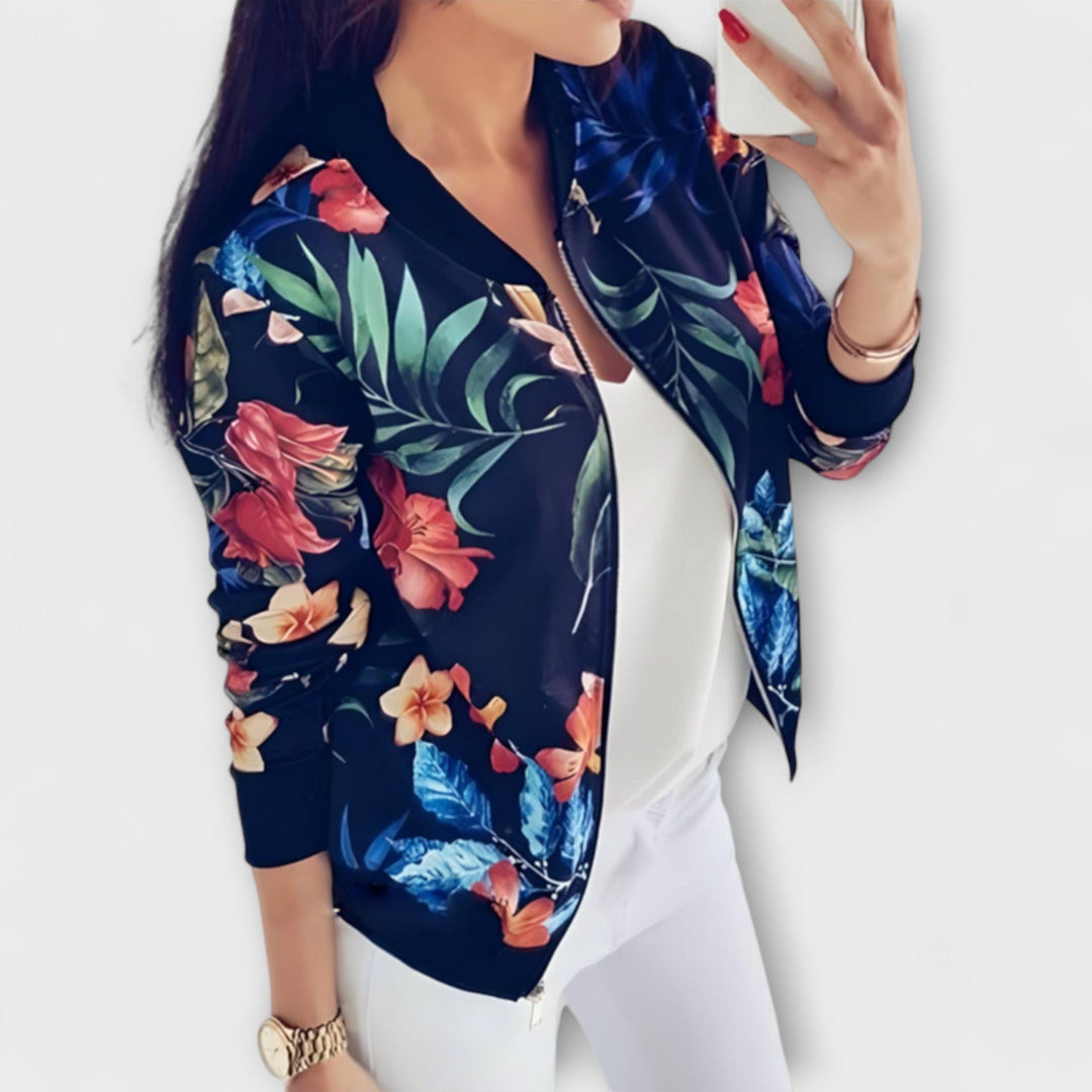 Katherine – Elegant floral-pattern bomber jacket