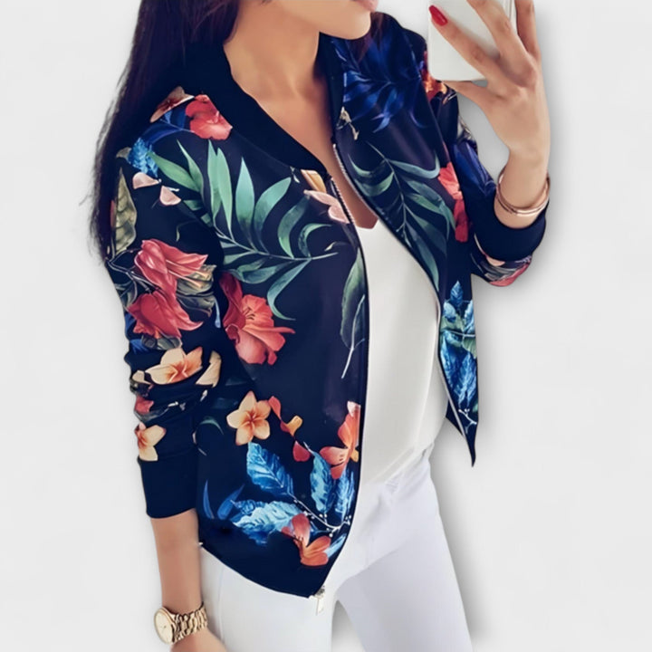 Katherine – Elegant floral-pattern bomber jacket