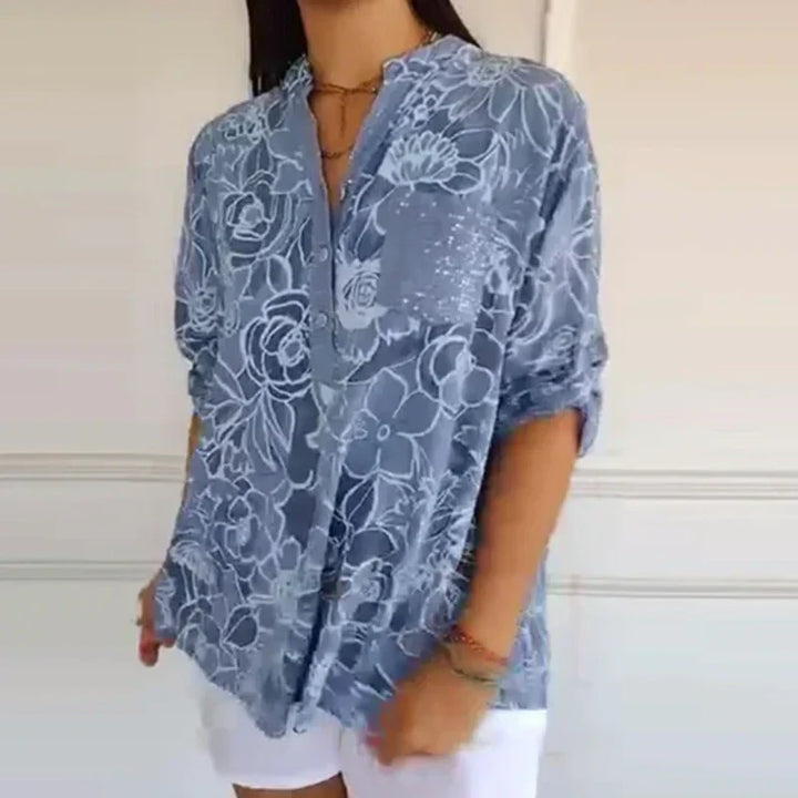 Nancy – Printed Button-Up Shirt