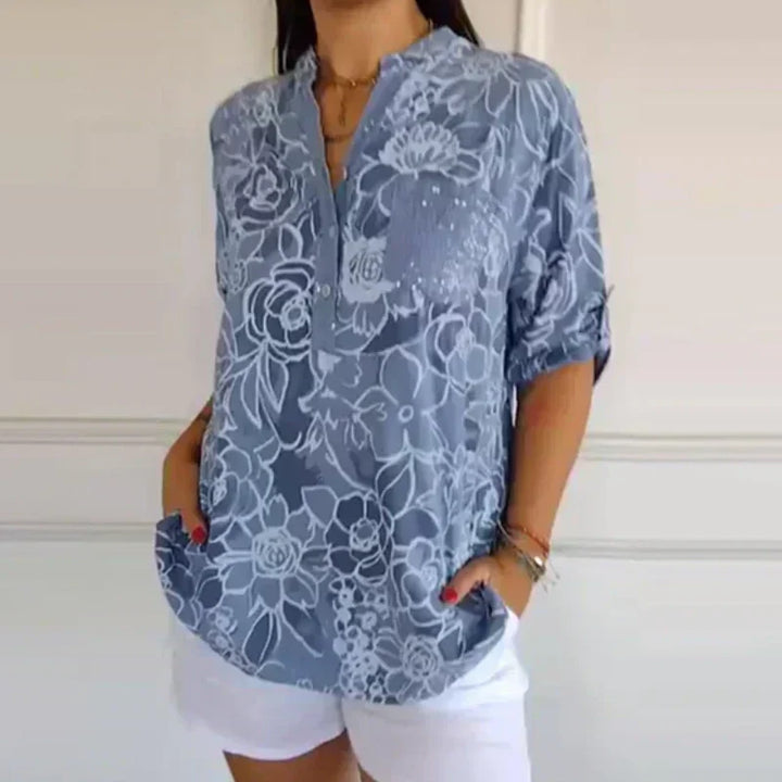 Nancy – Printed Button-Up Shirt